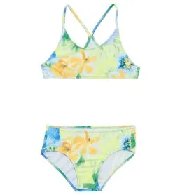Tidepools Girls' Hanalei Sunset V-Back Sport Two Piece Bikini Set (Big Kid)