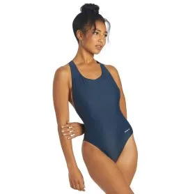 Sporti Wide Strap Cross Back One Piece Swimsuit