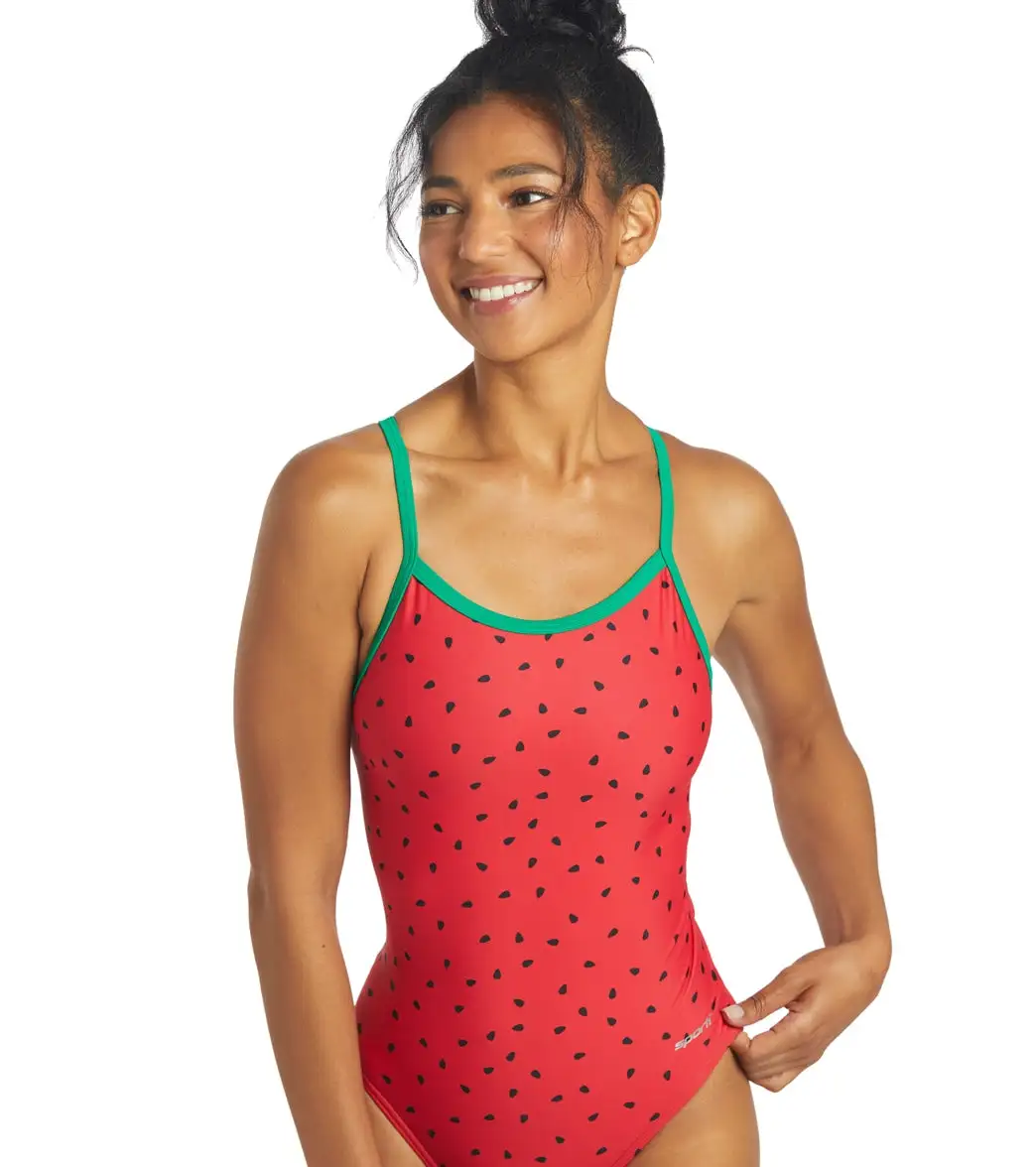 Sporti Watermelon Thin Strap One Piece Swimsuit