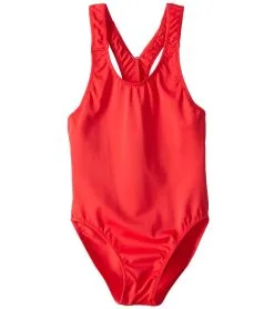 Tidepools Girls' Solid Racer Back One Piece Swimsuit (Big Kid)