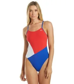 TYR Women's Solid Splices Block Cutoutfit One Piece Swimsuit
