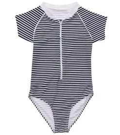 Snapper Rock Girls' Nautical Stripe Short Sleeve One Piece Surf Suit (Toddler, Little Kid, Big Kid)