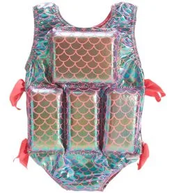My Pool Pal Girl's Coral Metalic Mermaid Flotation Swimsuit
