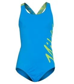 Nike Girls' Script Logo Crossback One Piece Swimsuit (Big Kid)