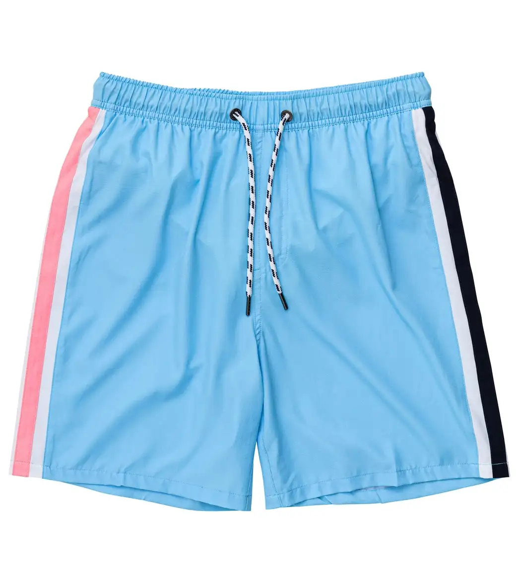 Snapper Rock Men's Blue Retro Stripe Swim Trunks