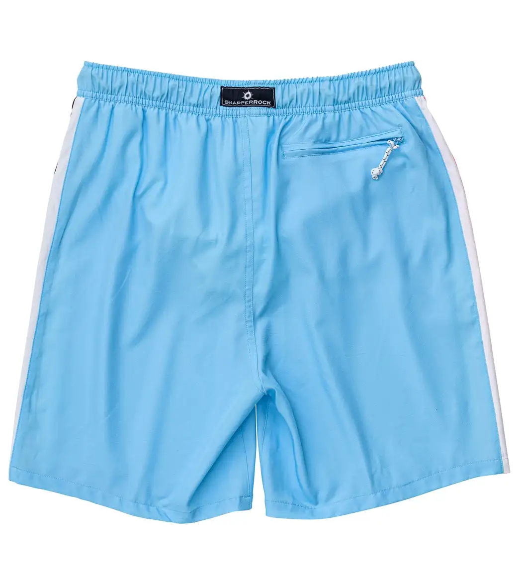 Snapper Rock Men's Blue Retro Stripe Swim Trunks - Image 2