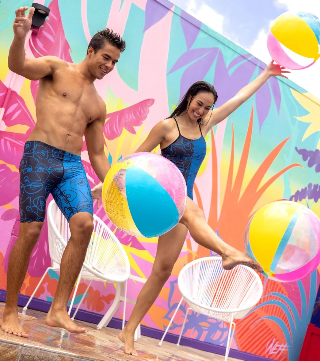 Sporti X ALILscribble Limited Edition Divide Jammer Swimsuit - Image 4