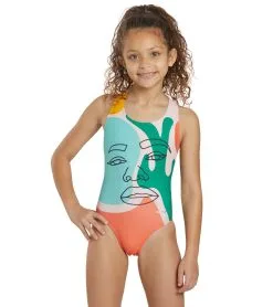 Sporti X ALILscribble Limited Edition Summer Heat Wide Strap Cross Back One Piece Swimsuit Youth (22-28)