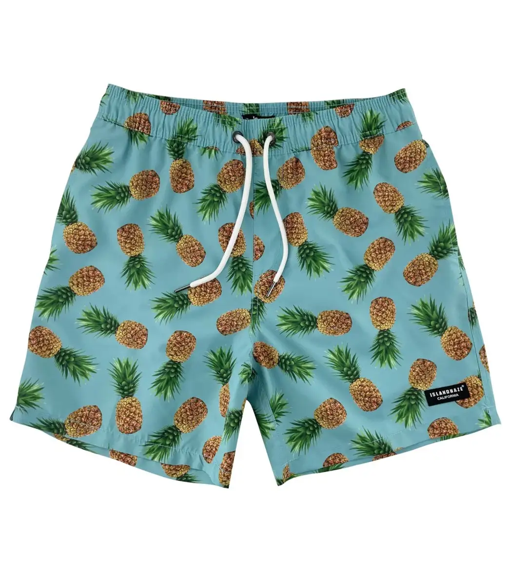Island Haze Men's 17" The Pineapples Printed Swim Trunks