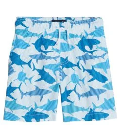 Trunks Surf & Swim Co. Boys' Stripe Sharks 2-Pack Swim Trunks (Big Kid)