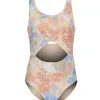 O'Neill Girls' Wildflowers Twist Front One Piece Swimsuit (Little Kid, Big Kid)