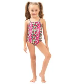 Dolfin Girls' Print One Piece Swimsuit (Toddler, Little Kid)