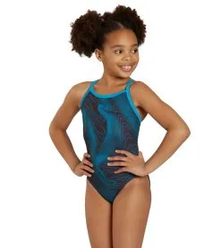 Sporti HydroLast Sonar Waves Thin Strap One Piece Swimsuit Youth (22 - 28)