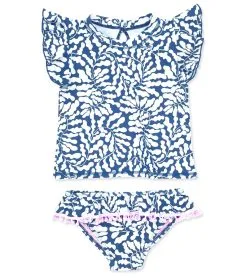 Feather 4 Arrow Girls' Seashell Short Sleeve Ruffle Two Piece Tankini Set (Baby)