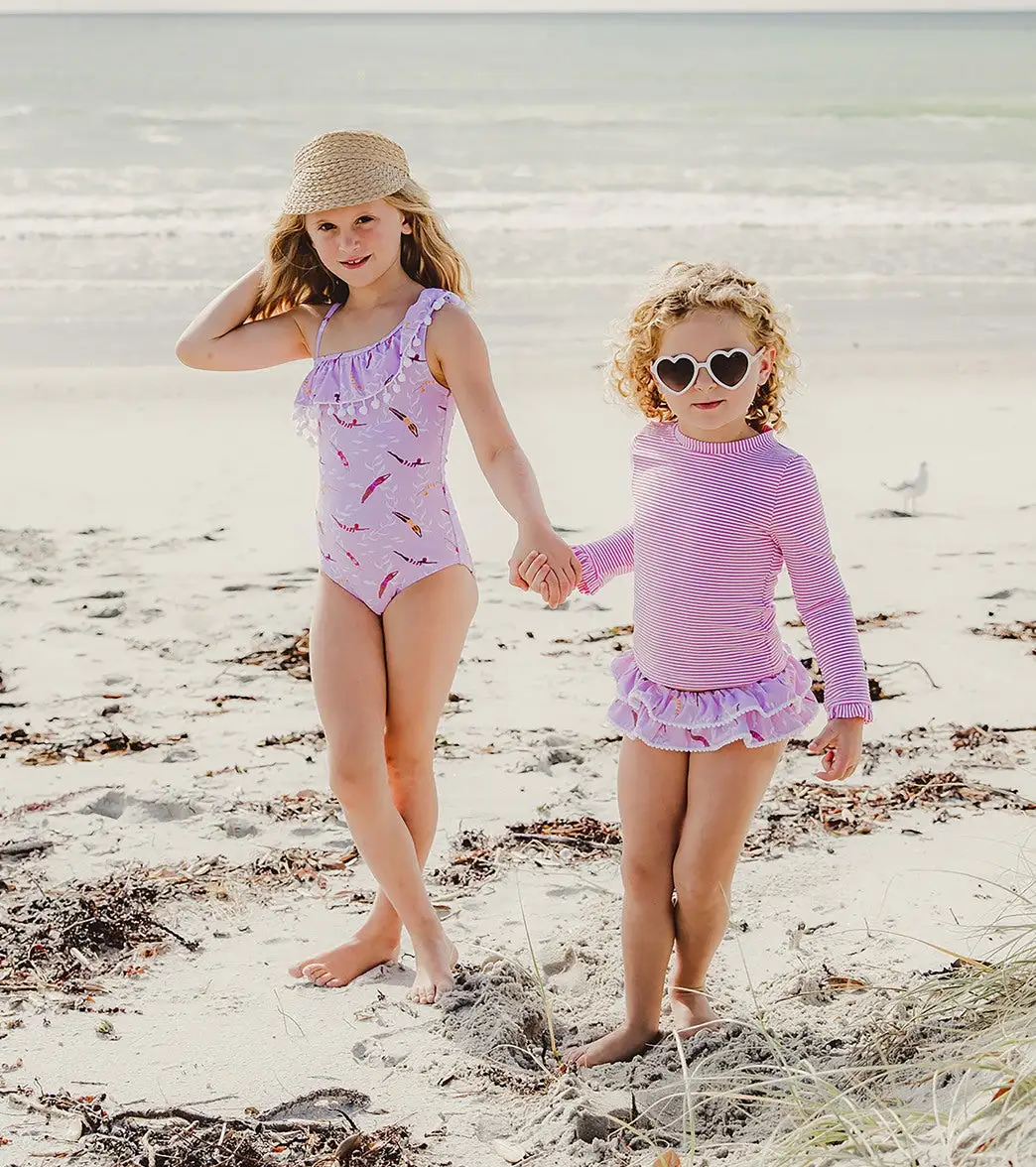 Snapper Rock Girls' Diving Diva One Shoulder Frill One Piece Swimsuit (Toddler, Little Kid, Big Kid) - Image 4