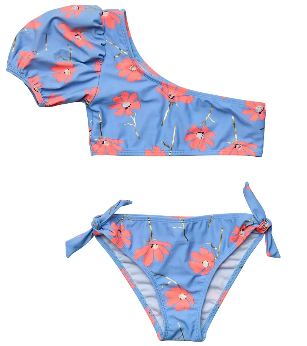 Snapper Rock Girls' Beach Bloom One Shoulder Two Piece Bikini Set (Big Kid)