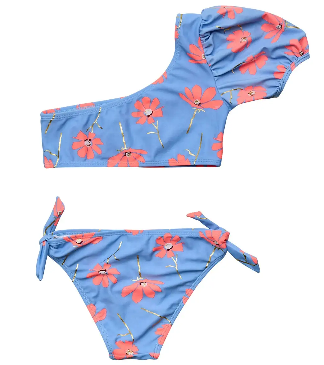 Snapper Rock Girls' Beach Bloom One Shoulder Two Piece Bikini Set (Big Kid) - Image 2