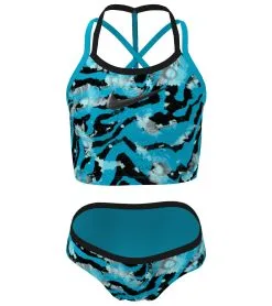 Nike Girls' Watercolor Two Piece Midkini Set (Big Kid)